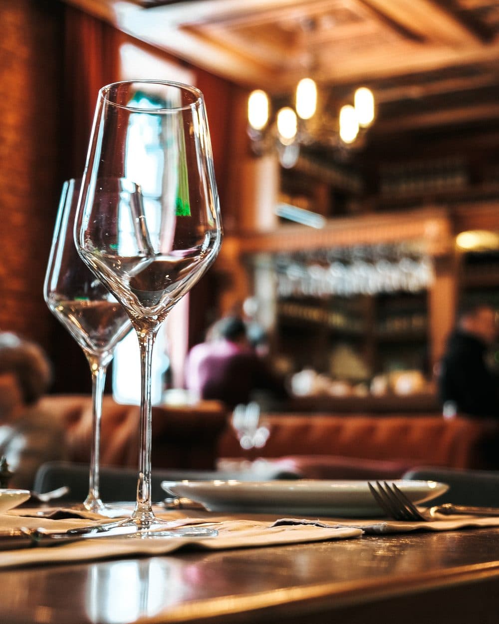 The warm, wood-lined dining room at Don Rice Bar in Henderson, NV